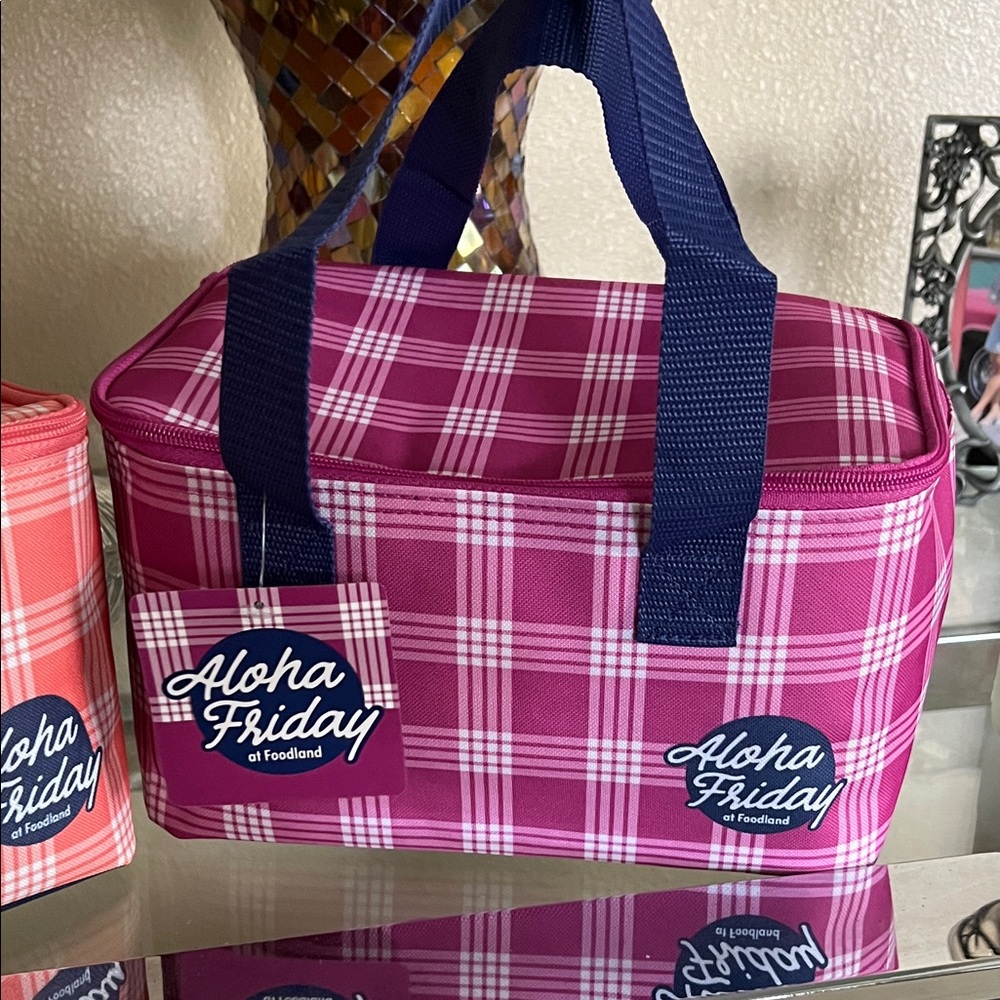 Pink Plaid Storage Bag